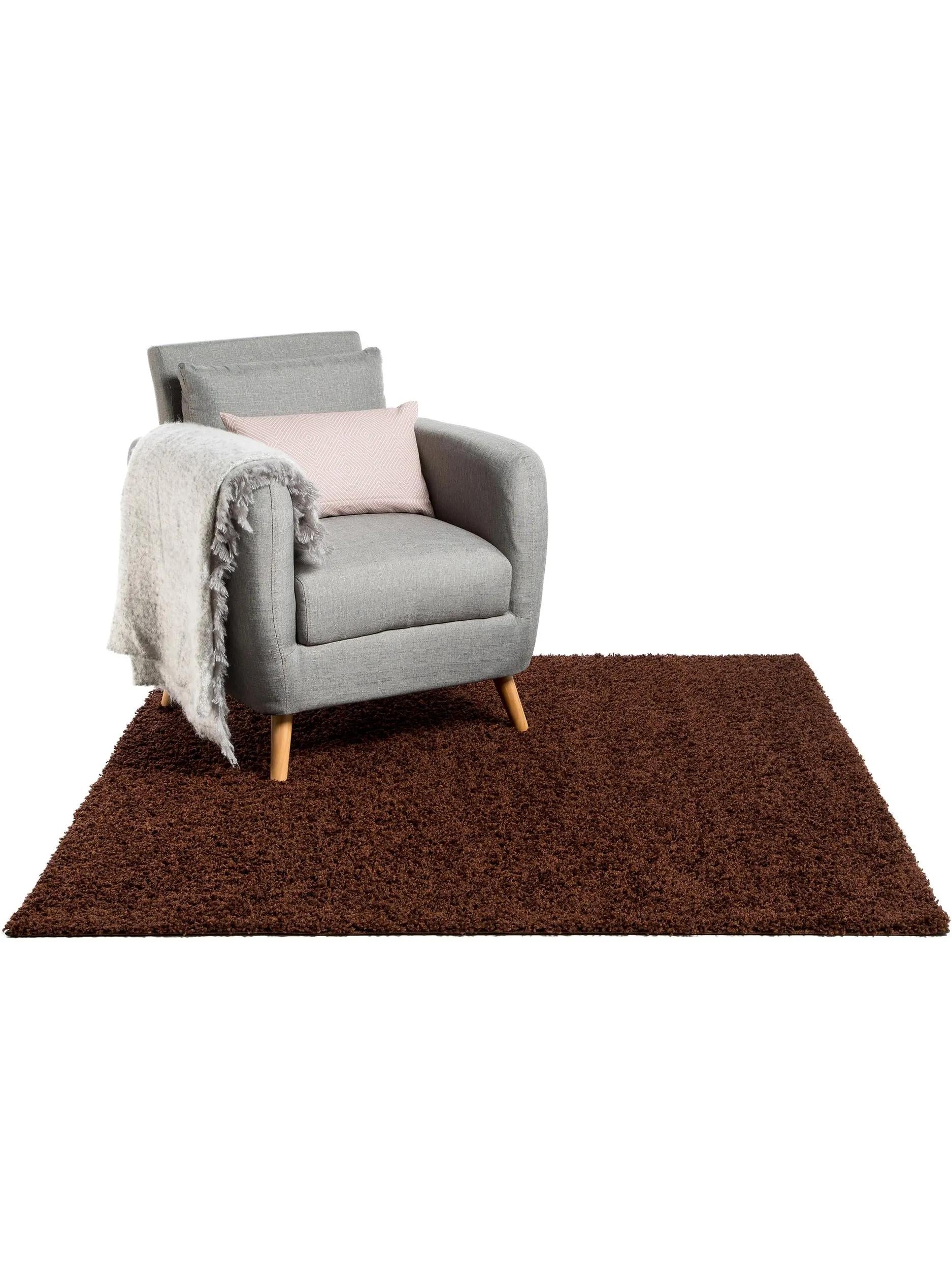Shaggy rug Swirls Brown