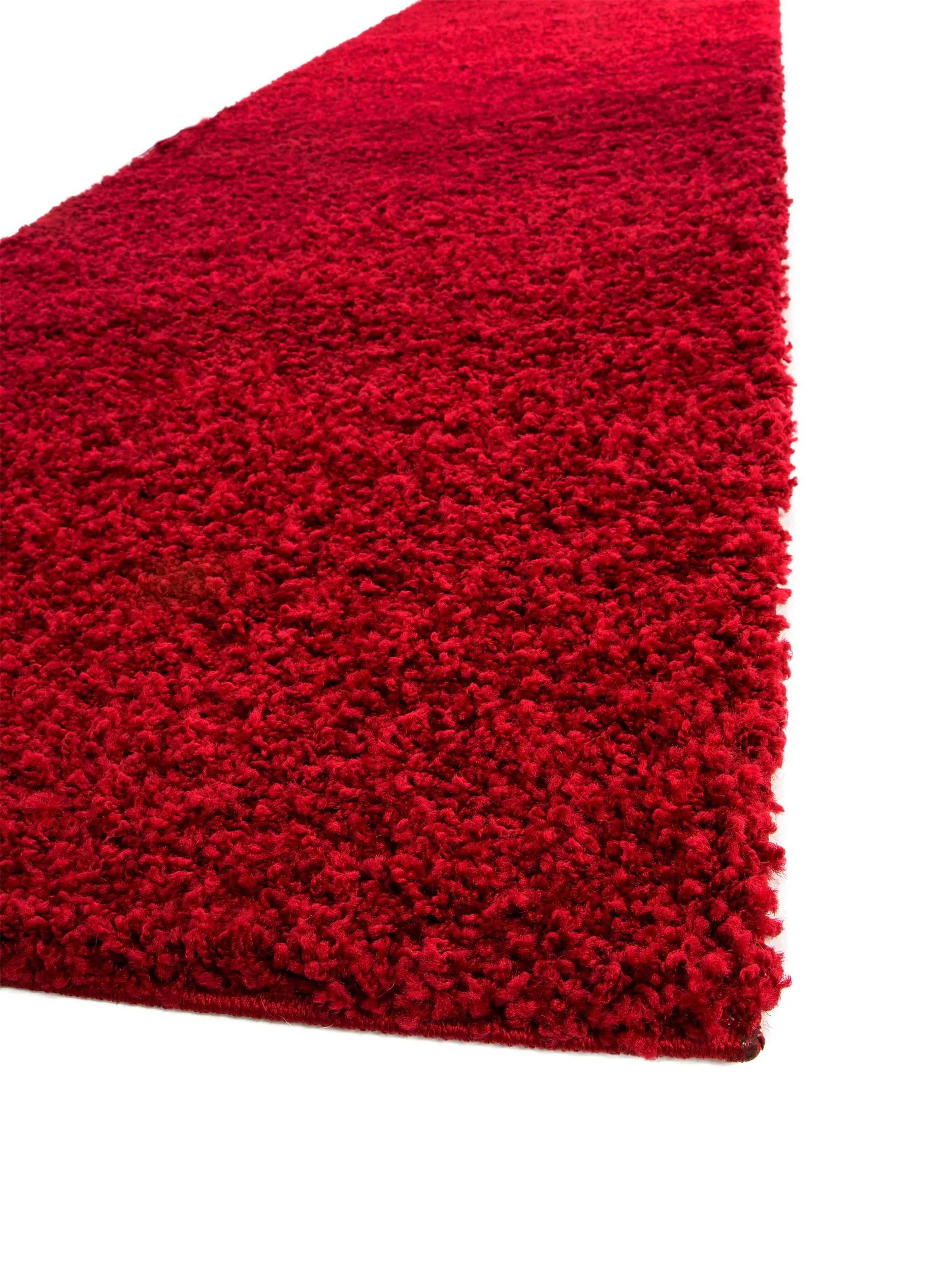 Shaggy rug Swirls Dark Red
