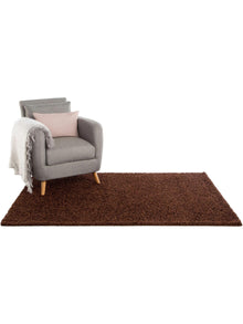 Shaggy rug Swirls Brown