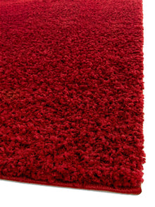 Shaggy rug Swirls Dark Red