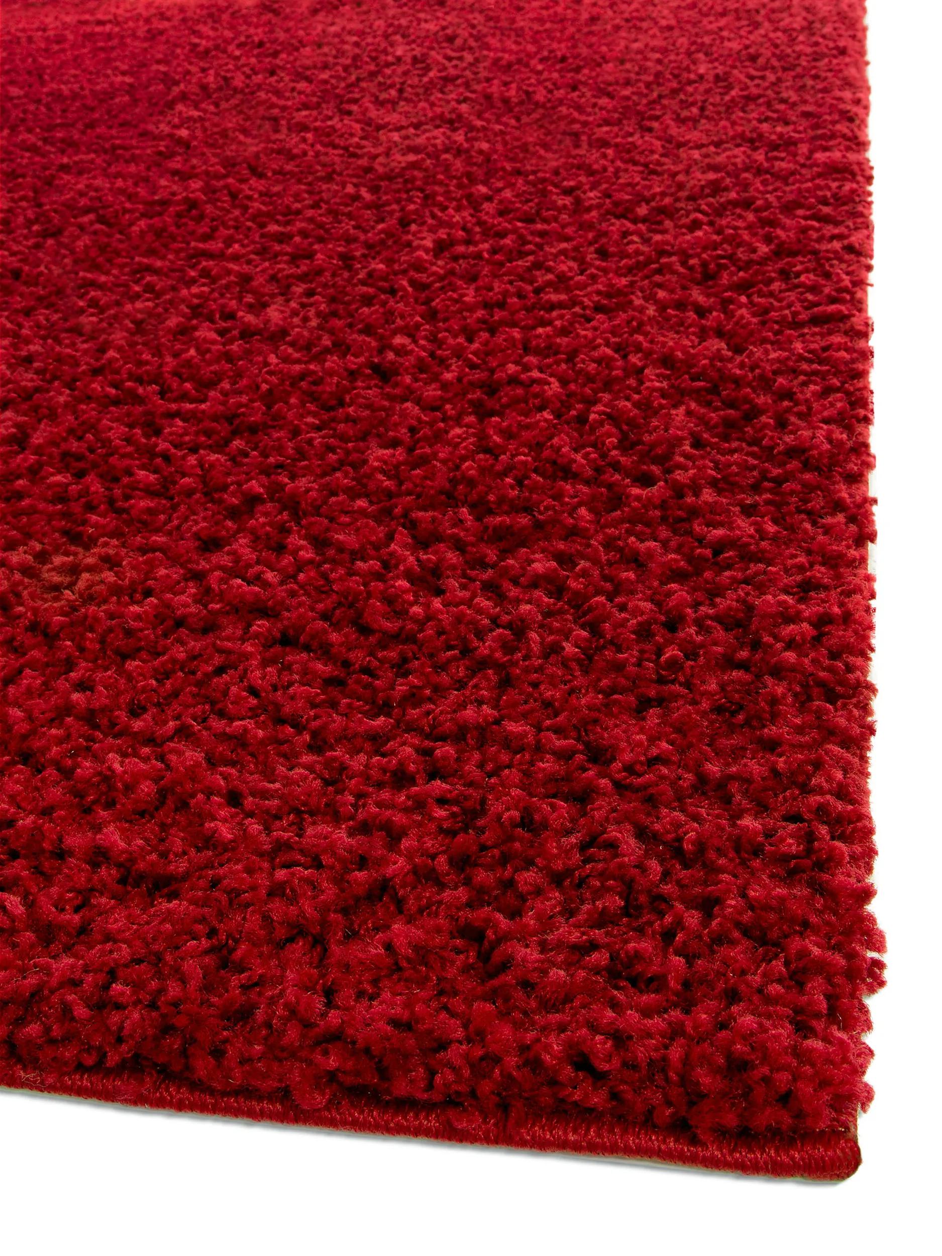 Shaggy rug Swirls Dark Red