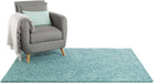 Shaggy rug Swirls Light Blue