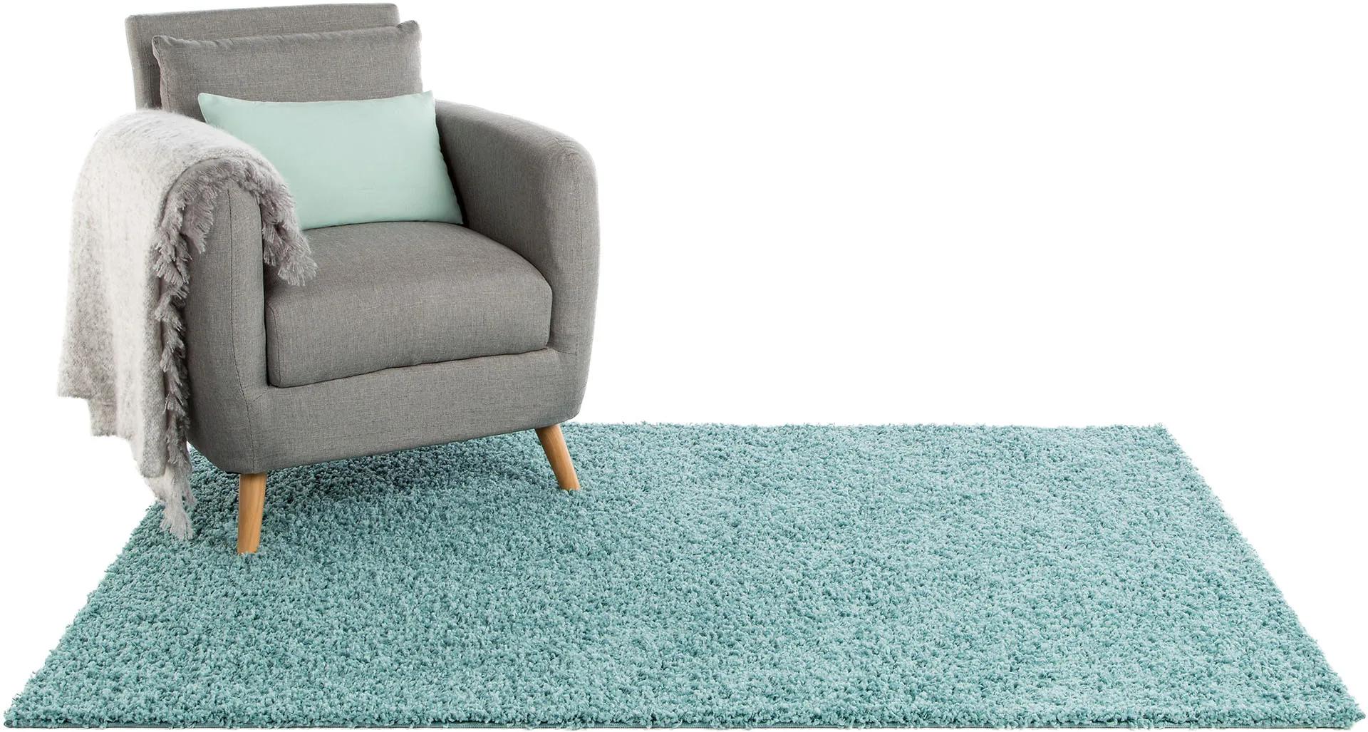 Shaggy rug Swirls Light Blue