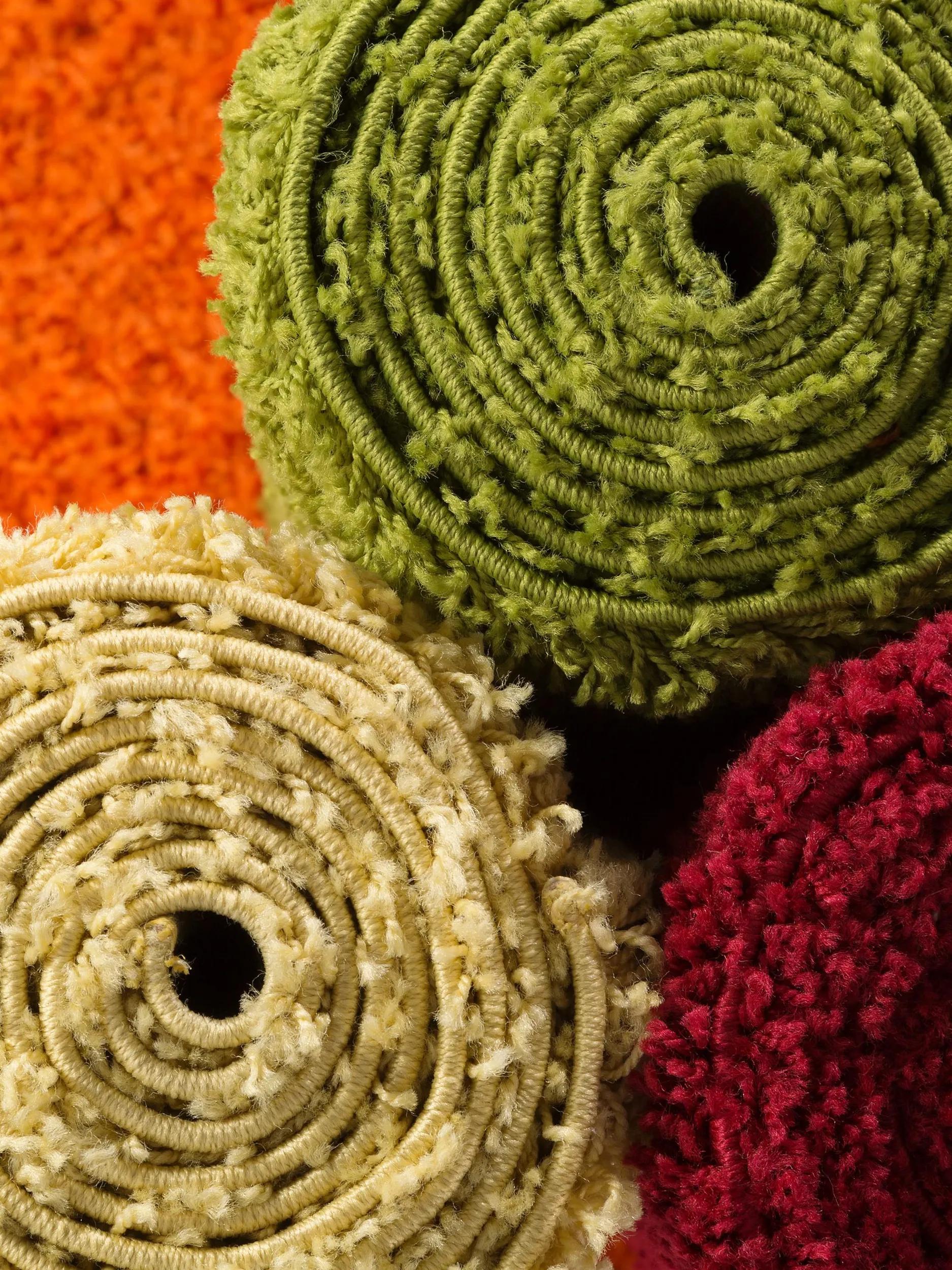 Shaggy rug Swirls Dark Red