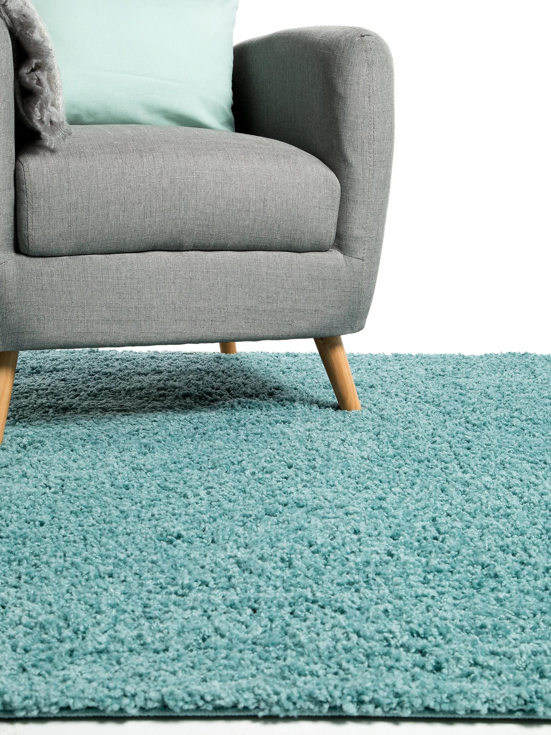 Shaggy rug Swirls Light Blue