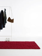 Shaggy rug Swirls Dark Red