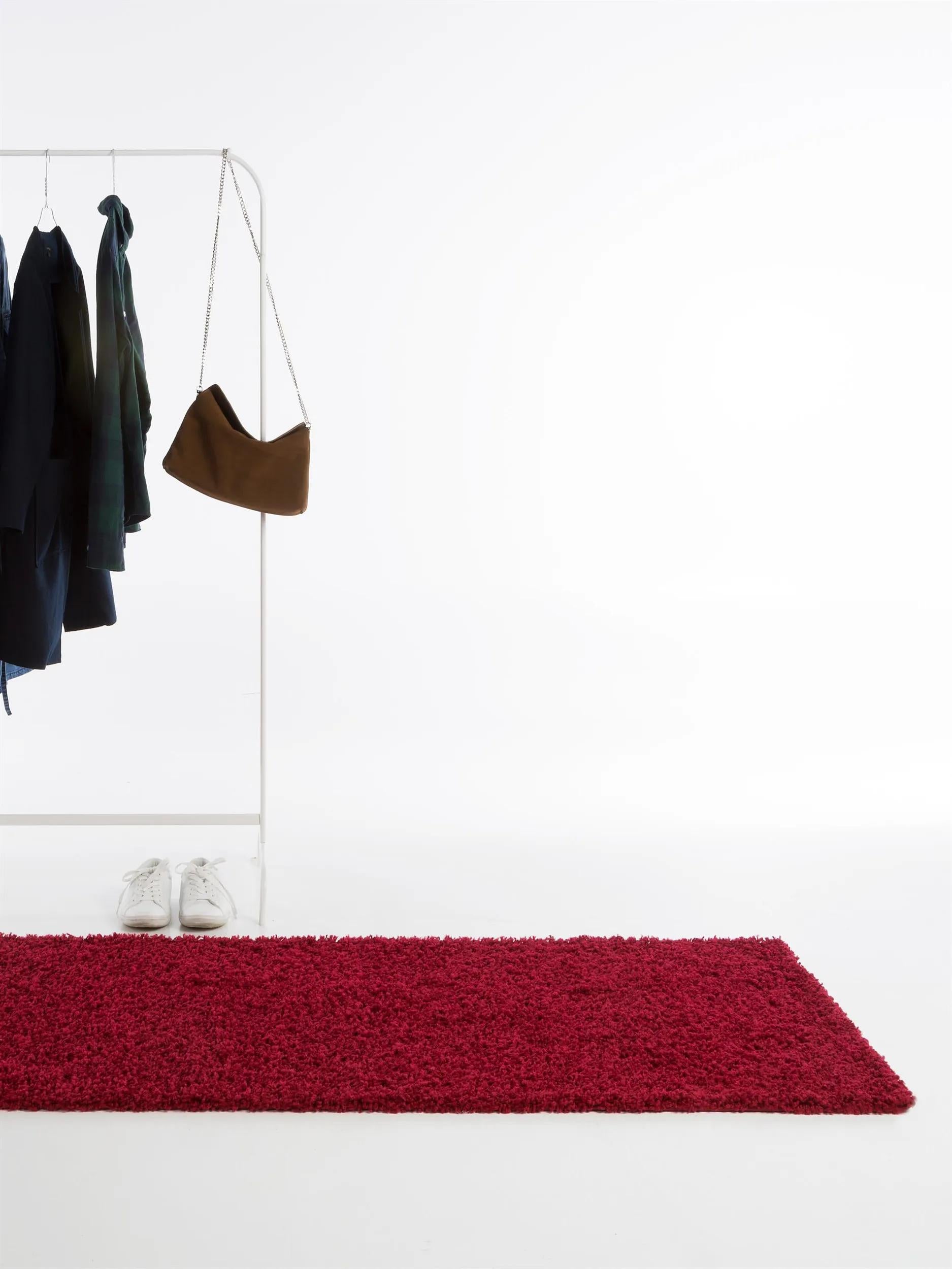 Shaggy rug Swirls Dark Red