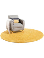 Shaggy rug Swirls Yellow
