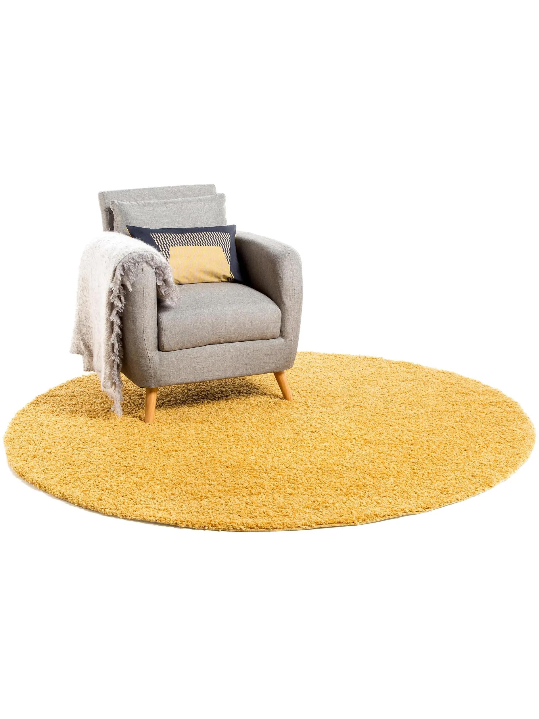 Shaggy rug Swirls Yellow