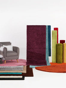 Shaggy rug Swirls Dark Red