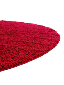 Shaggy rug Swirls Dark Red