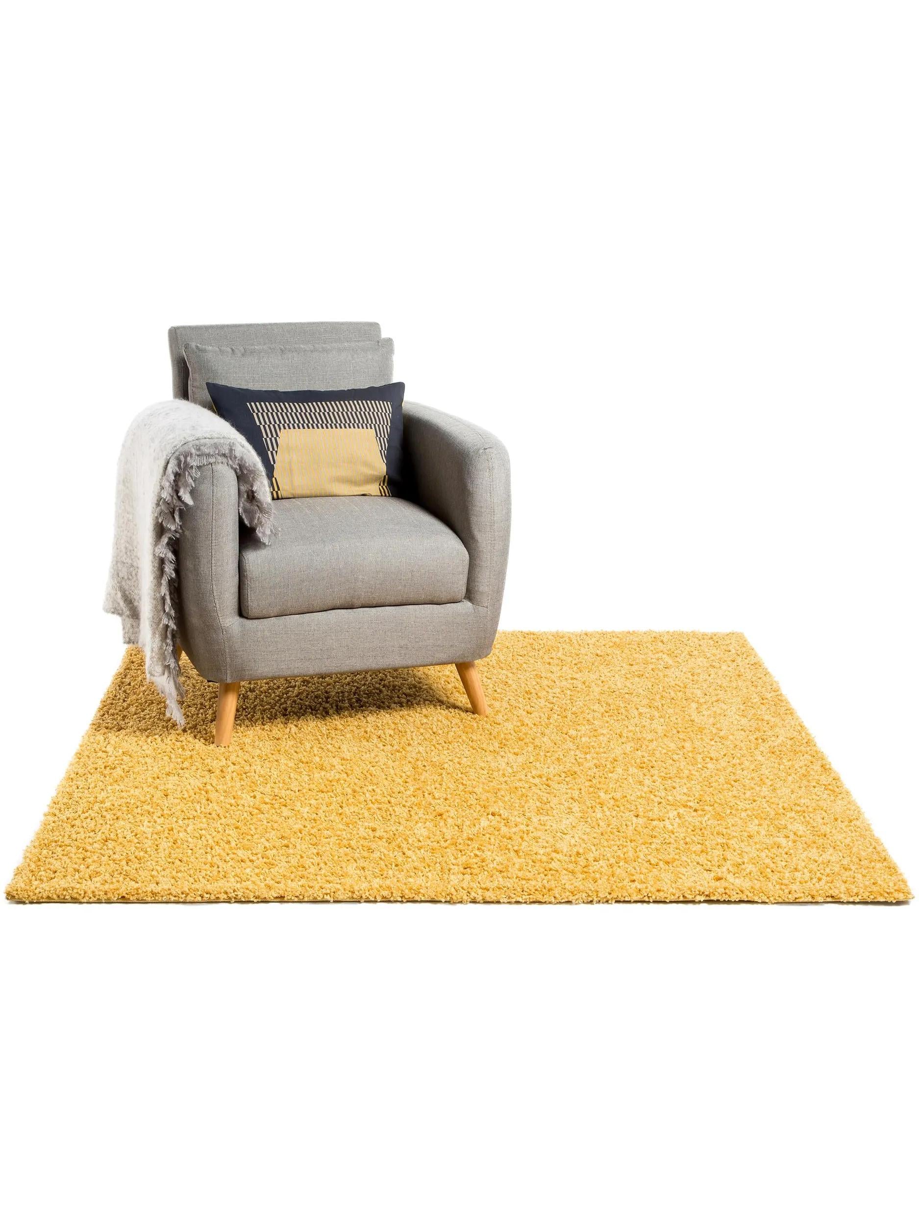 Shaggy rug Swirls Yellow