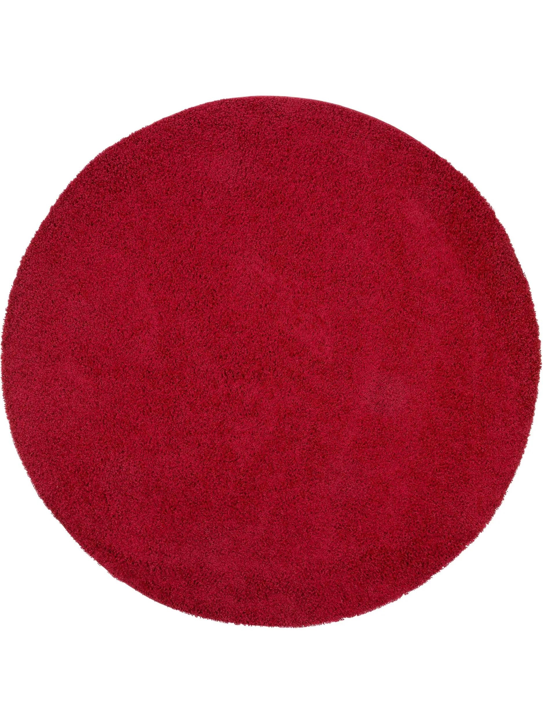 Shaggy rug Swirls Dark Red