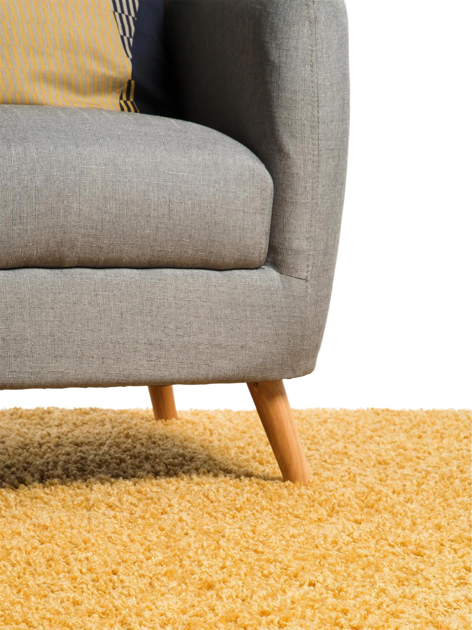 Shaggy rug Swirls Yellow