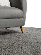Shaggy rug Swirls Dark Grey