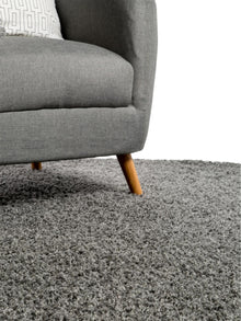 Shaggy rug Swirls Dark Grey