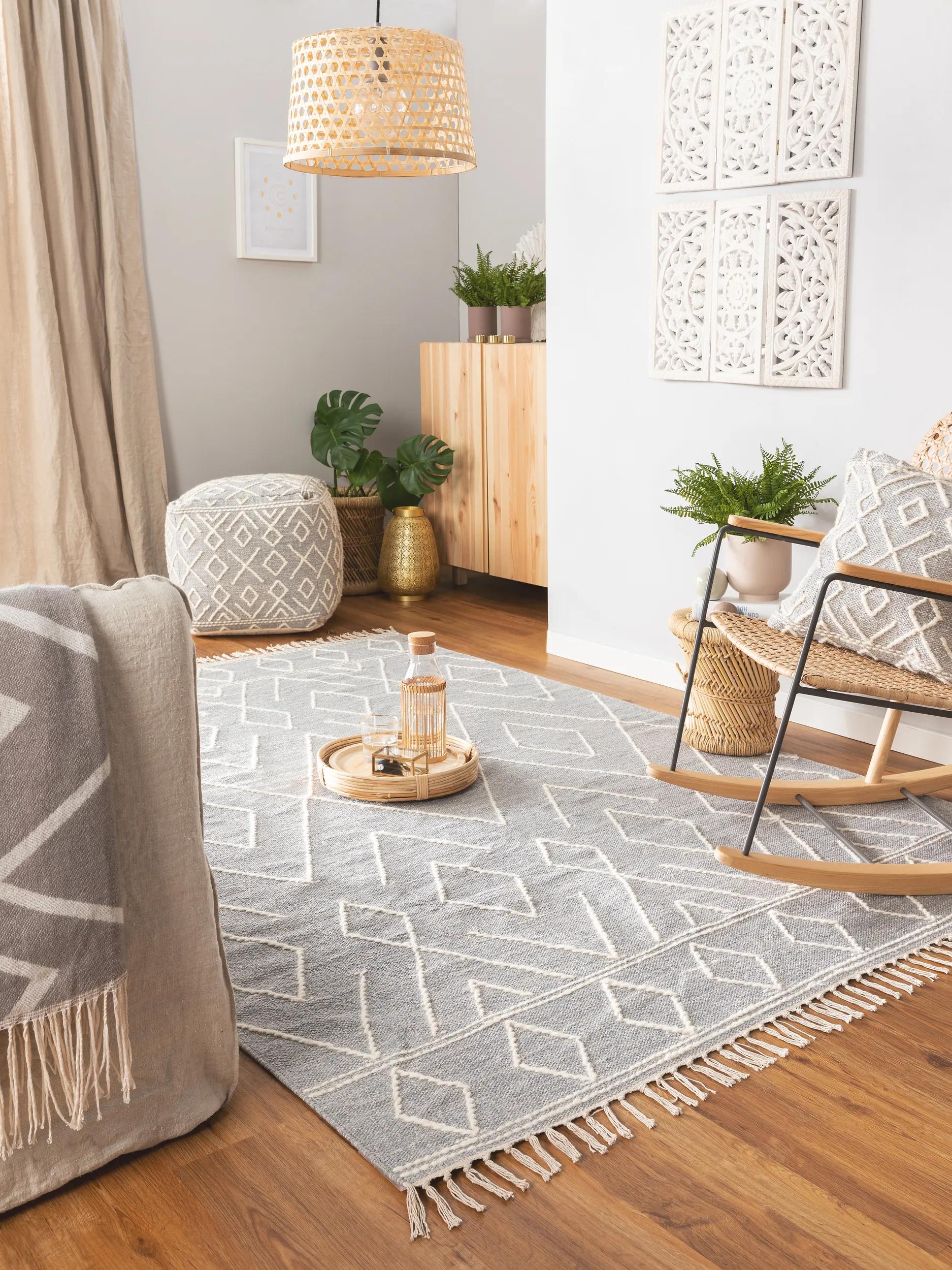 Cotton Rug Sydney Light Grey