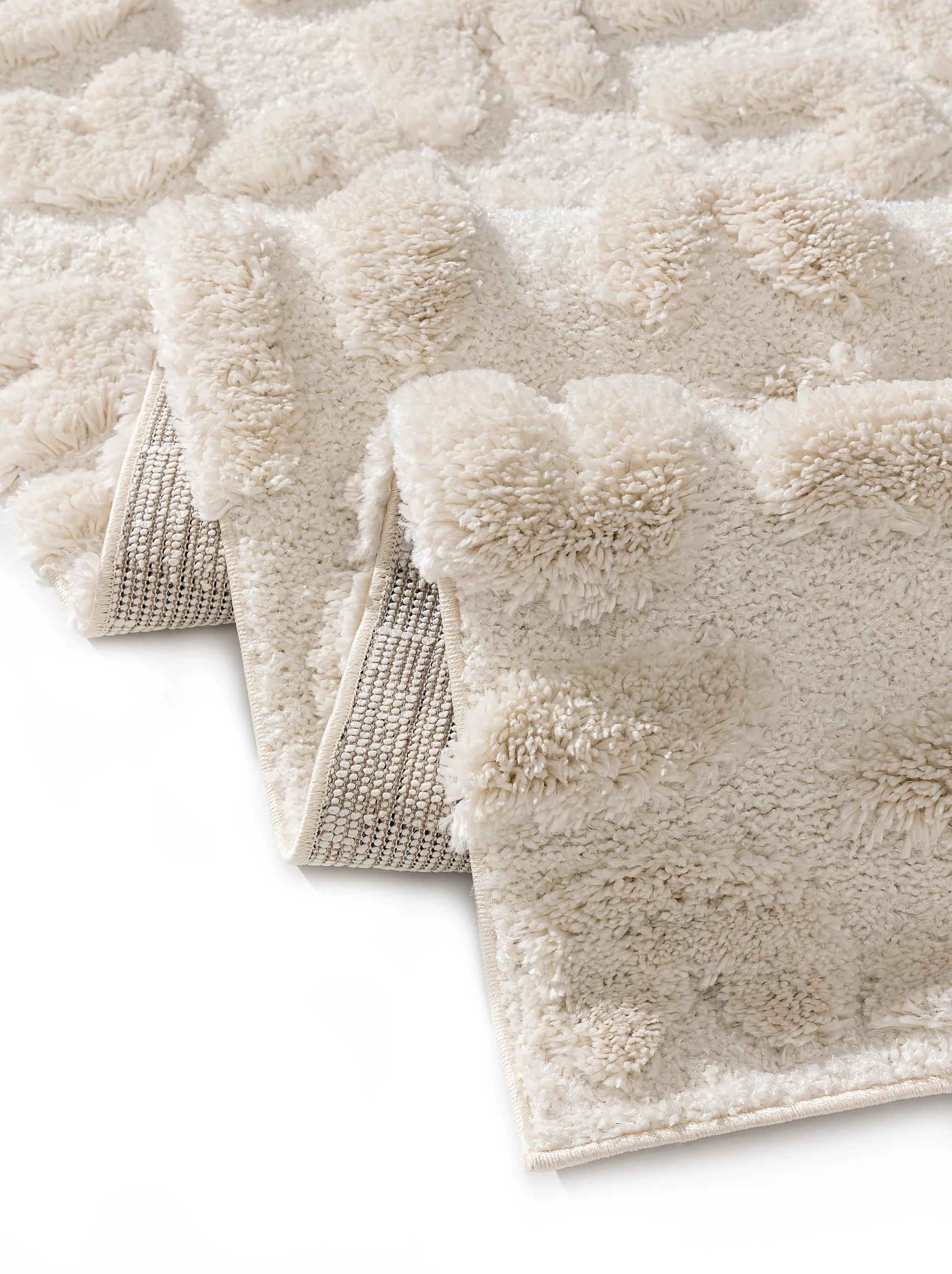 Tapis shaggy Tibo crème/beige