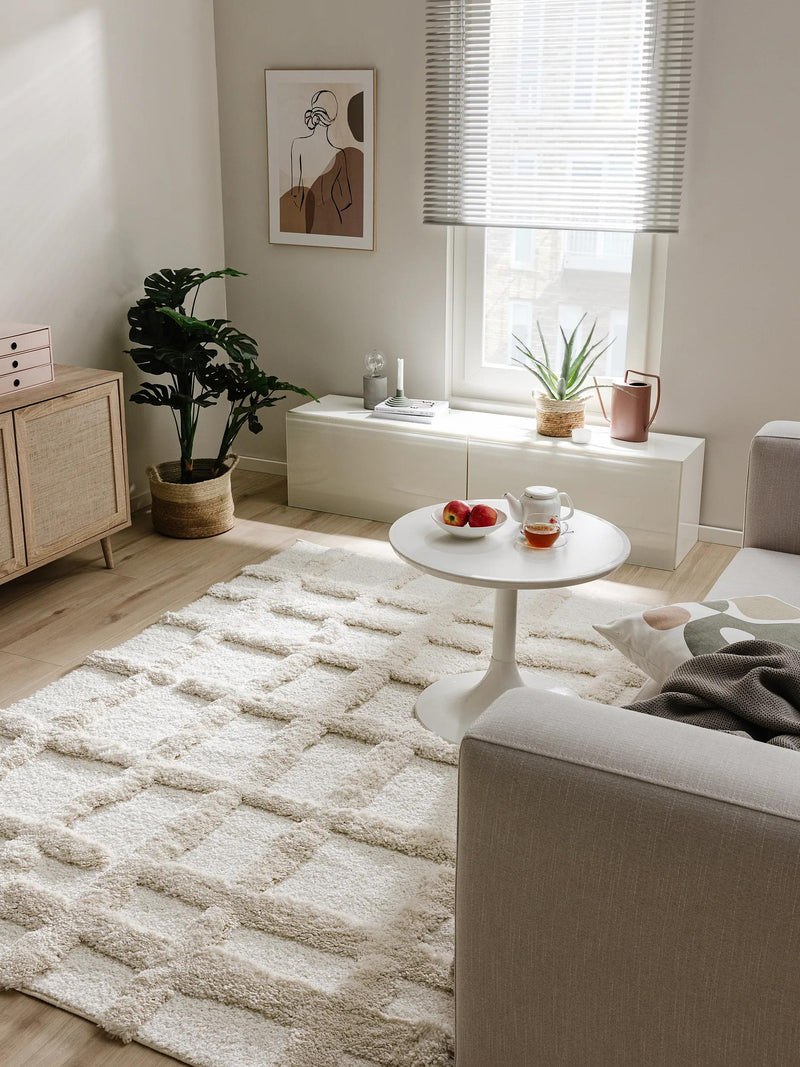 Tapis shaggy Tibo crème