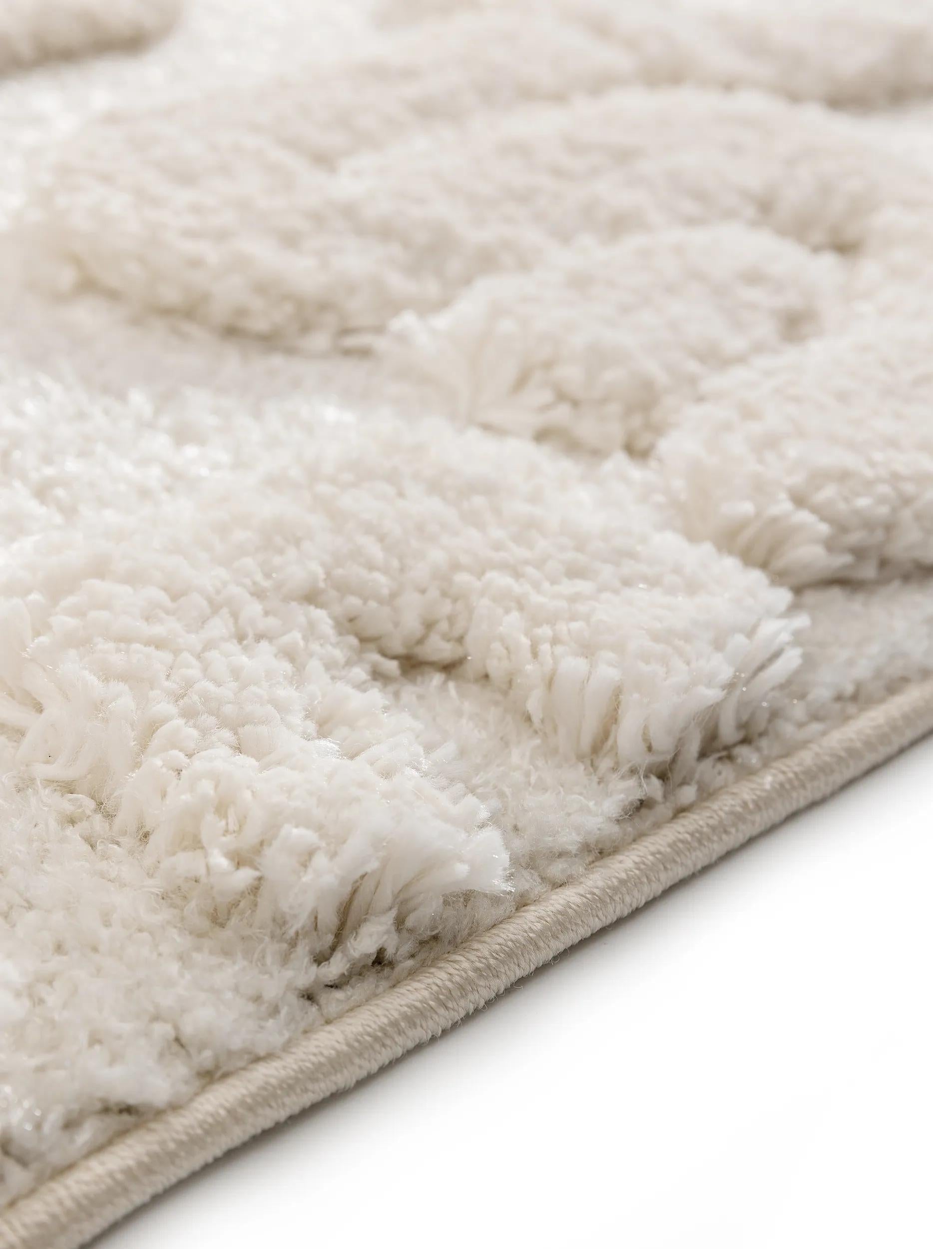 Tapis shaggy Tibo crème/beige