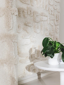Tapis shaggy Tibo crème/beige