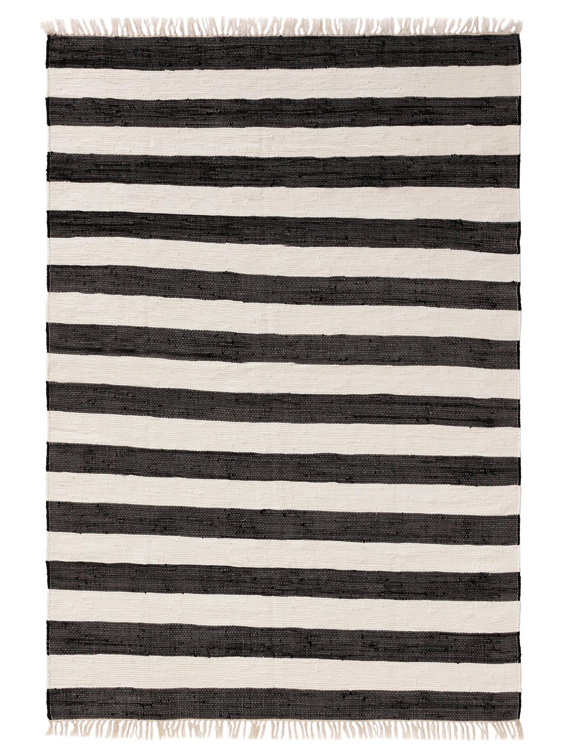 Rug made from recycled material Tom Black/White