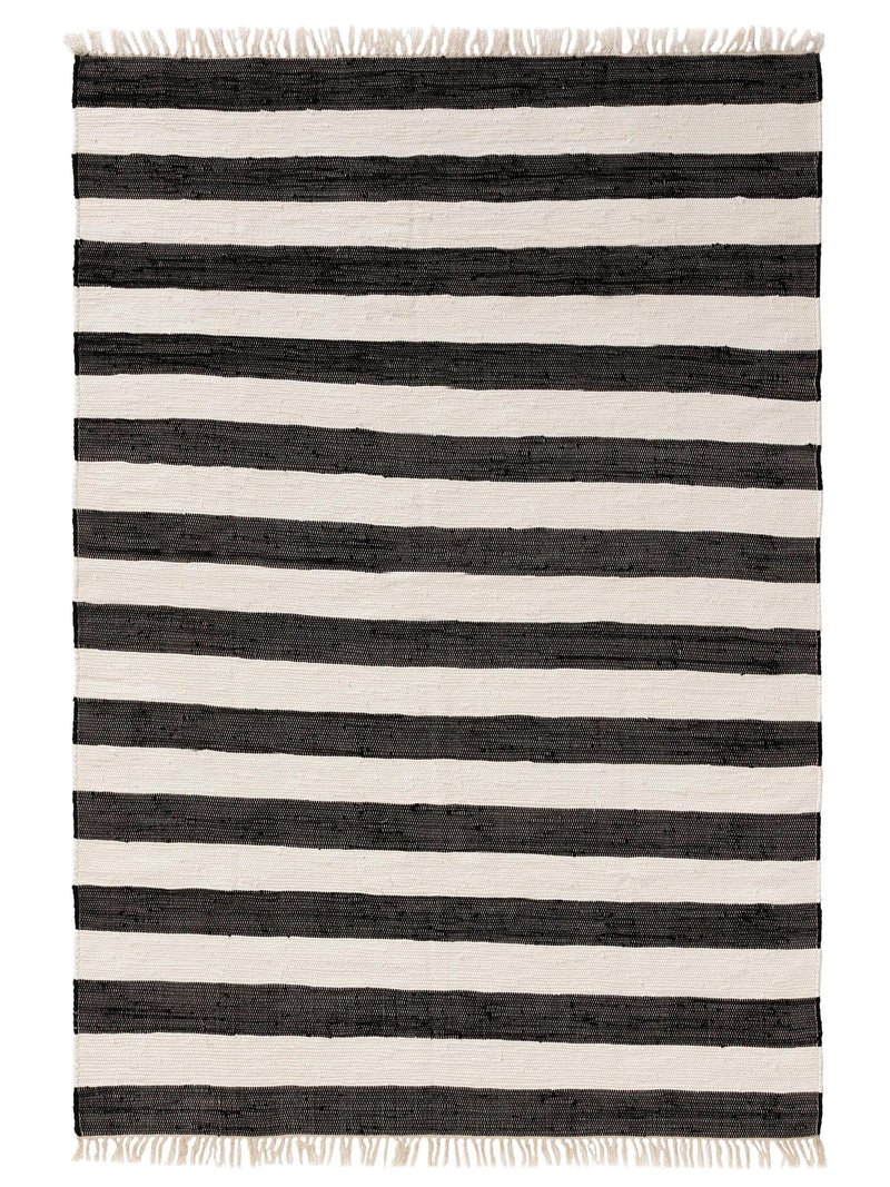 Rug made from recycled material Tom Black/White