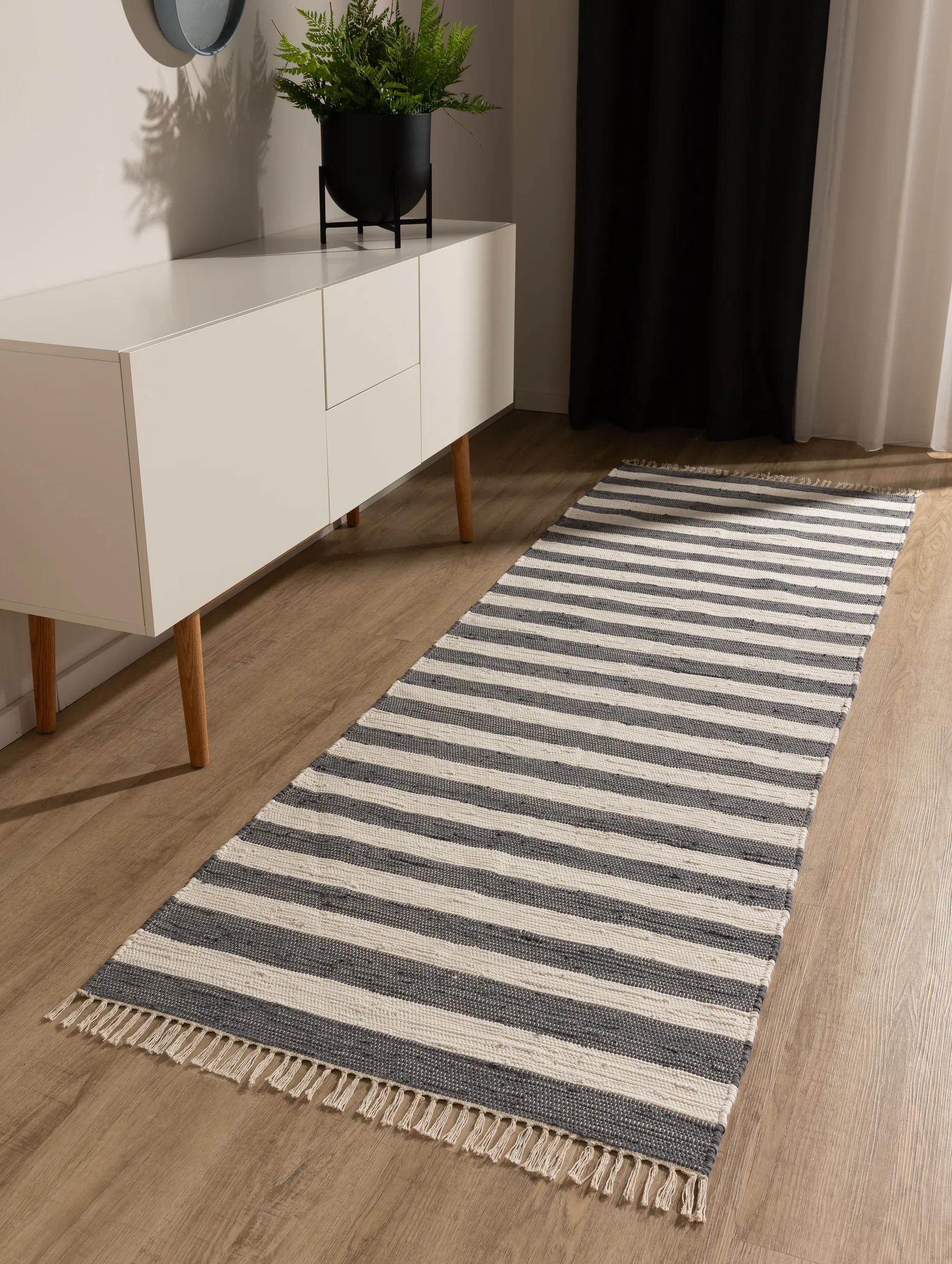 Rug made from recycled material Tom Grey/White