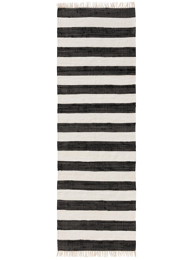 Rug made from recycled material Tom Black/White