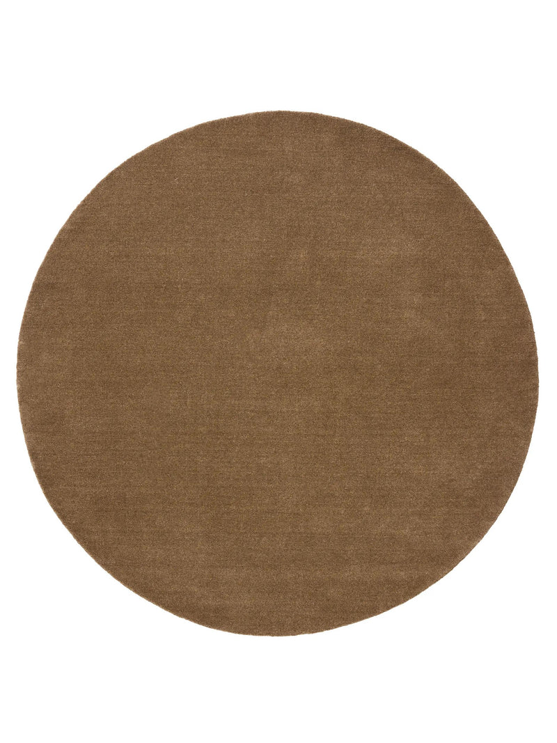 Round Wool Rug Vera Brown