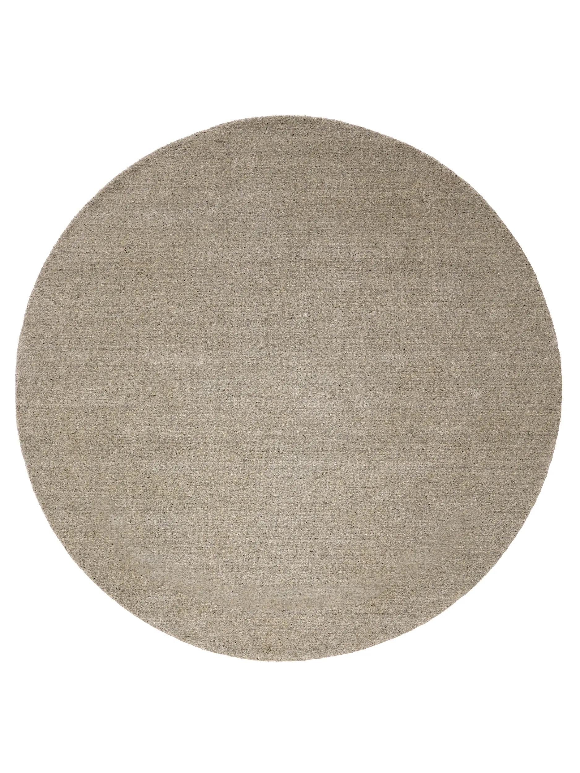 Round Wool Rug Vera Light Grey