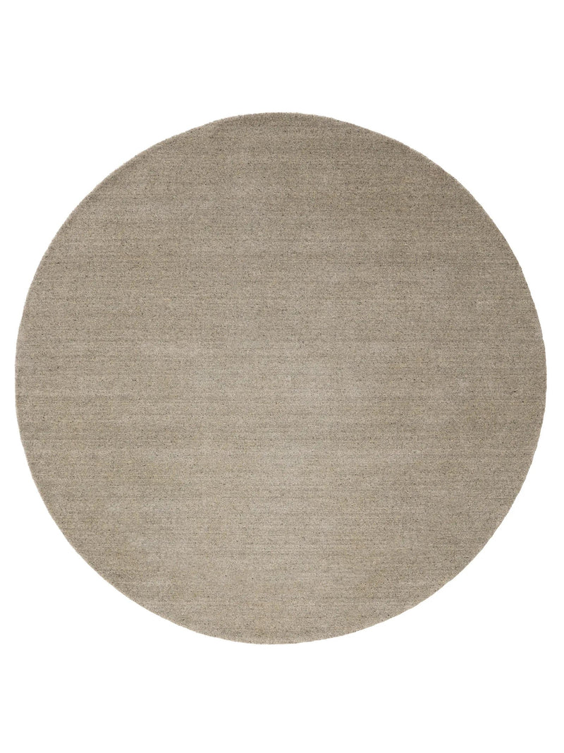 Round Wool Rug Vera Light Grey