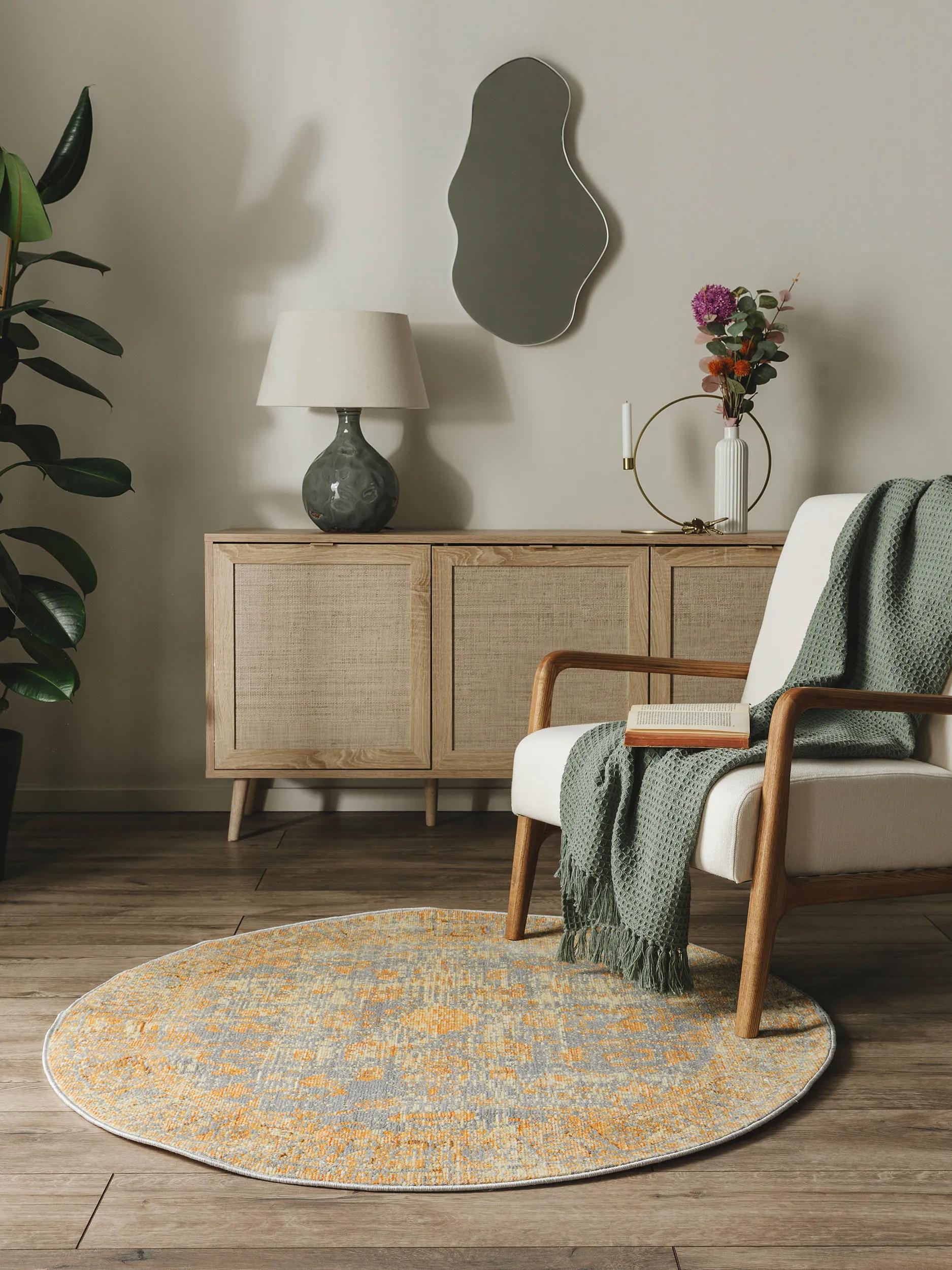 Round Rug Visconti Yellow