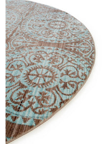 Tapis Visconti Marron/Turquoise