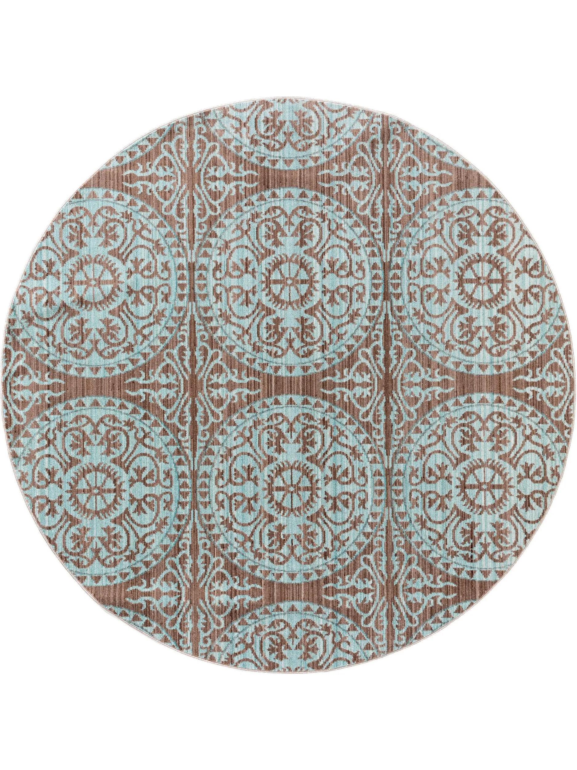 Tapis Visconti Marron/Turquoise