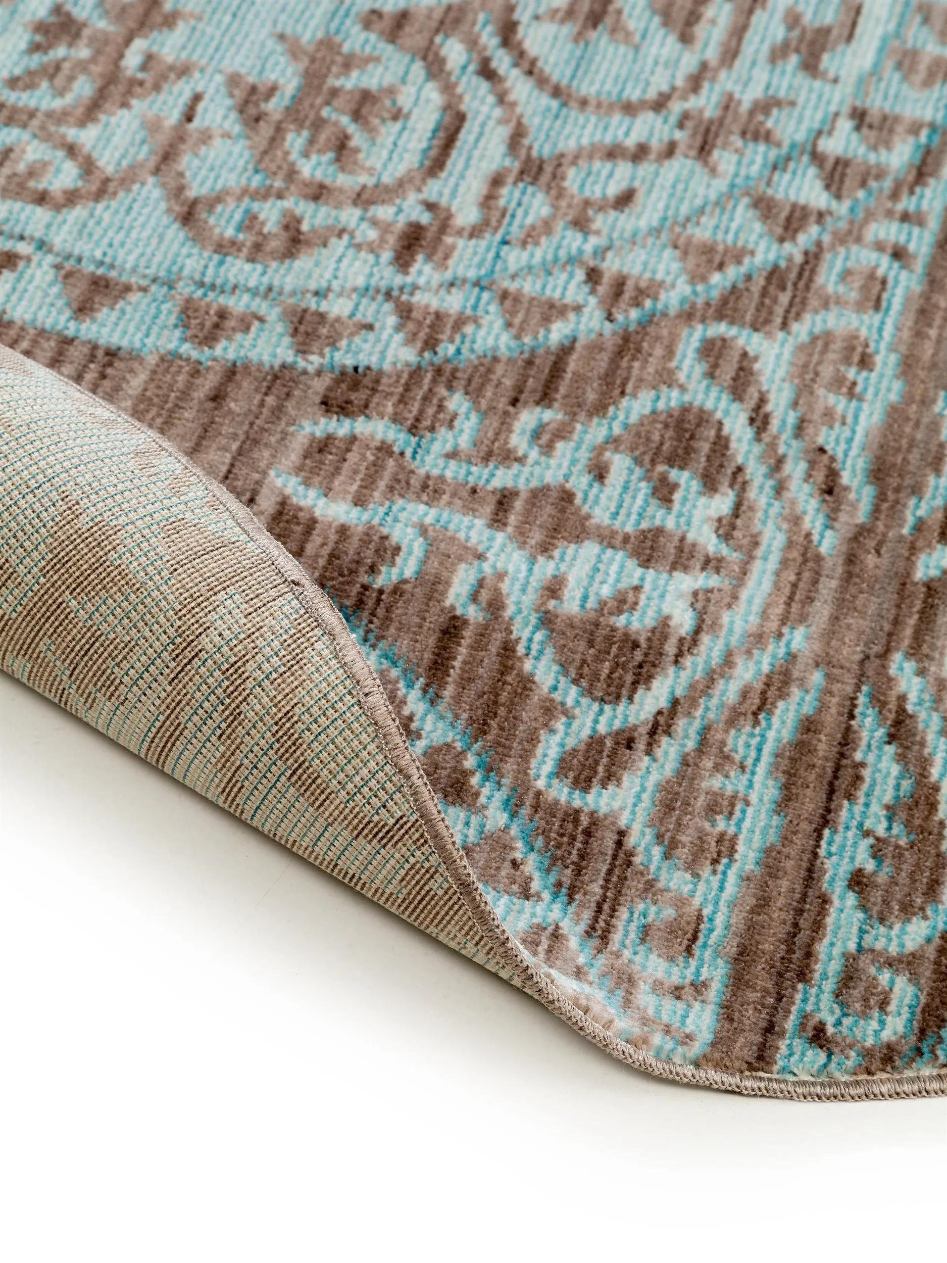 Tapis Visconti Marron/Turquoise