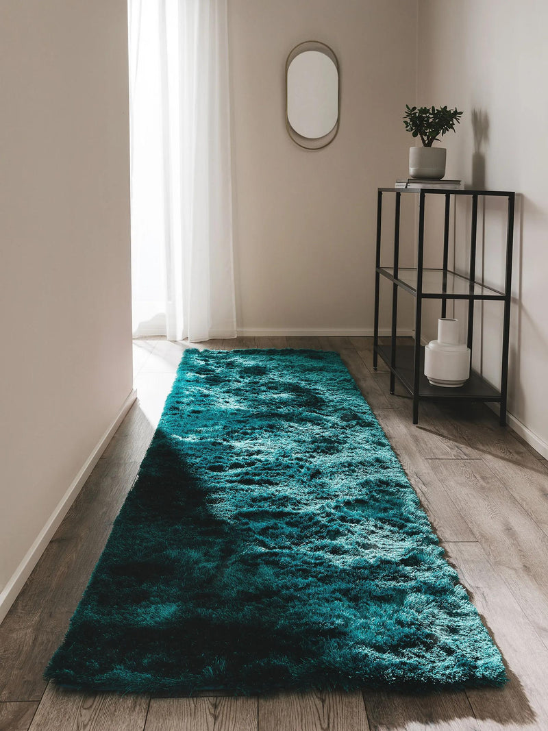 Alfombra Peluda Whisper Turquesa