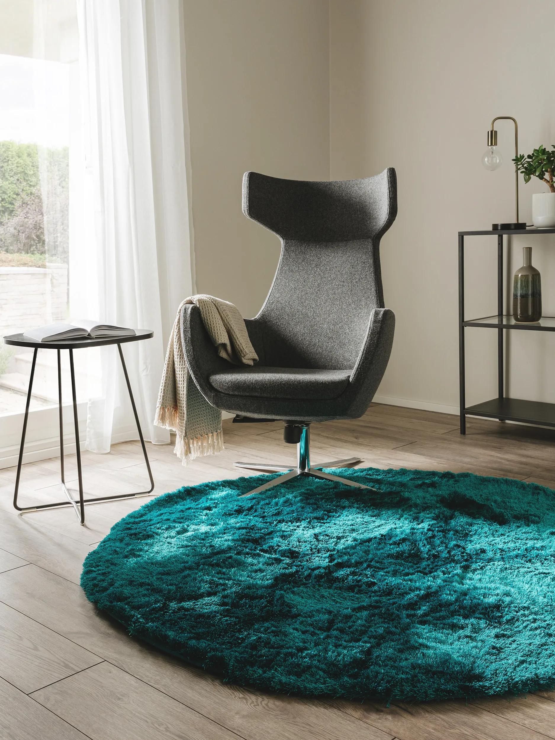 Shaggy rug Whisper Turquoise