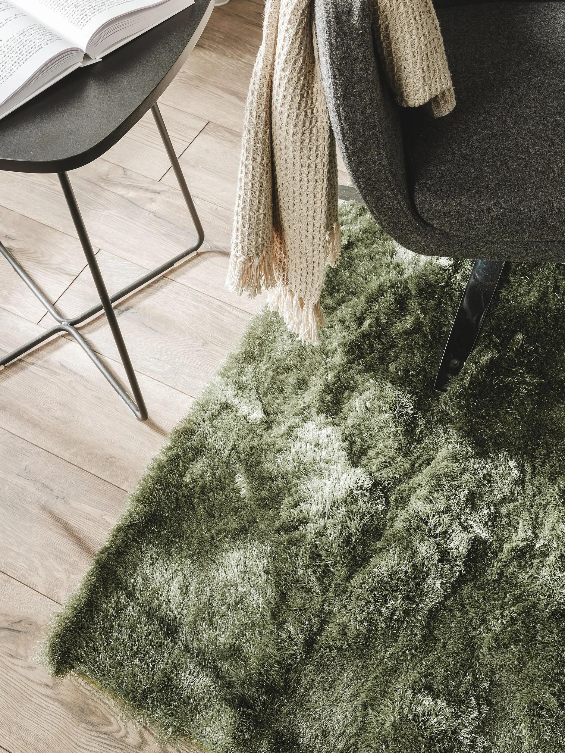 Flauschiger Teppich Whisper Grün