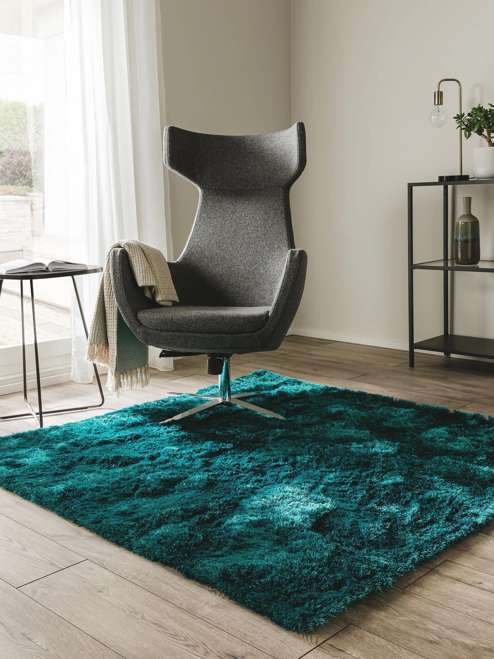 Shaggy rug Whisper Turquoise