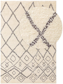 Wool rug Wilma Black/White