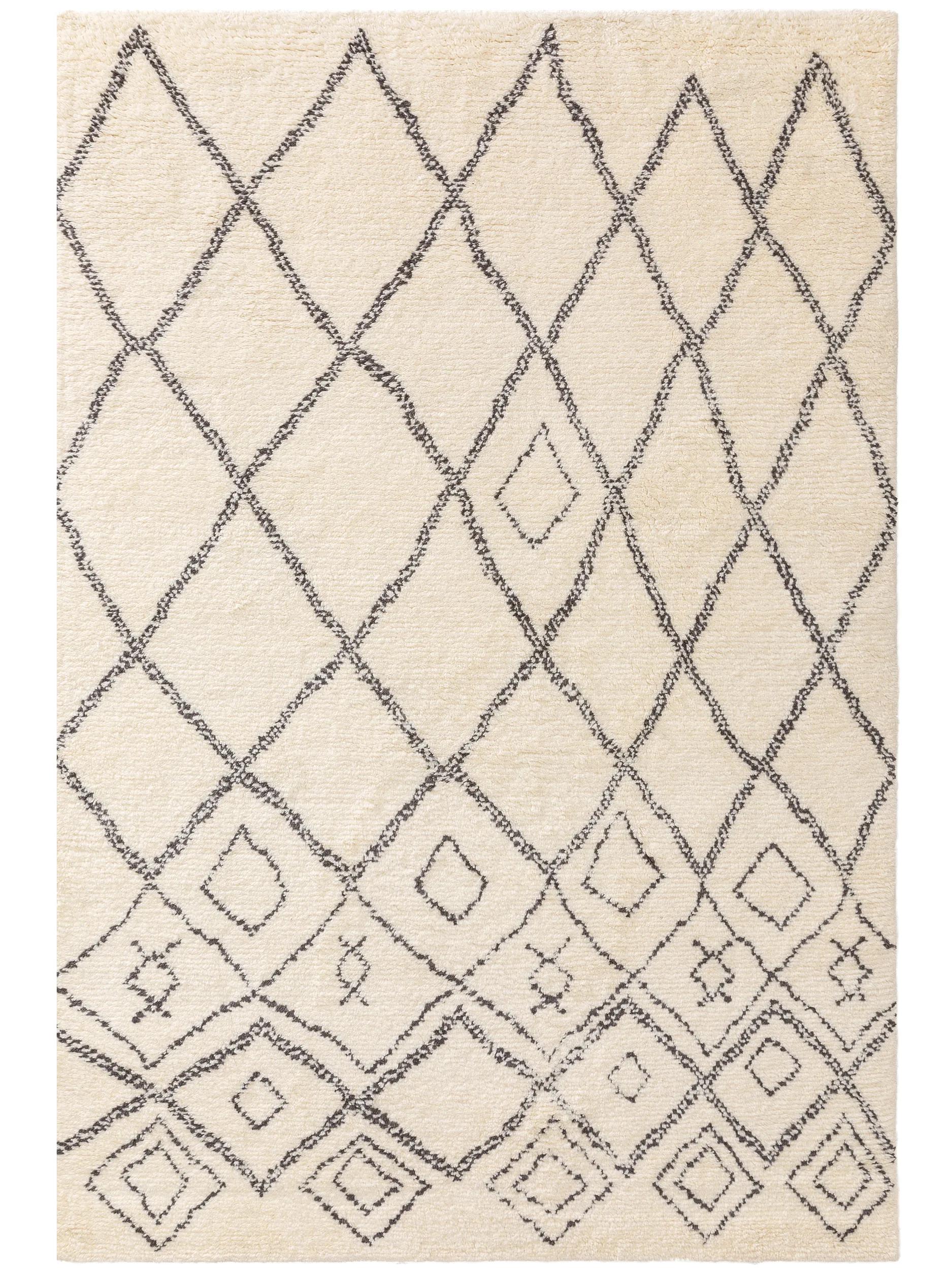 Wool rug Wilma Black/White