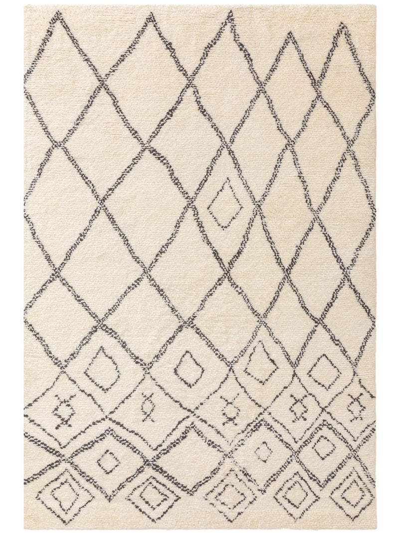 Wool rug Wilma Black/White
