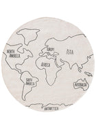 Kids rug World Map White/Black
