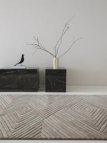 Tapis en laine Yanis beige/marron clair