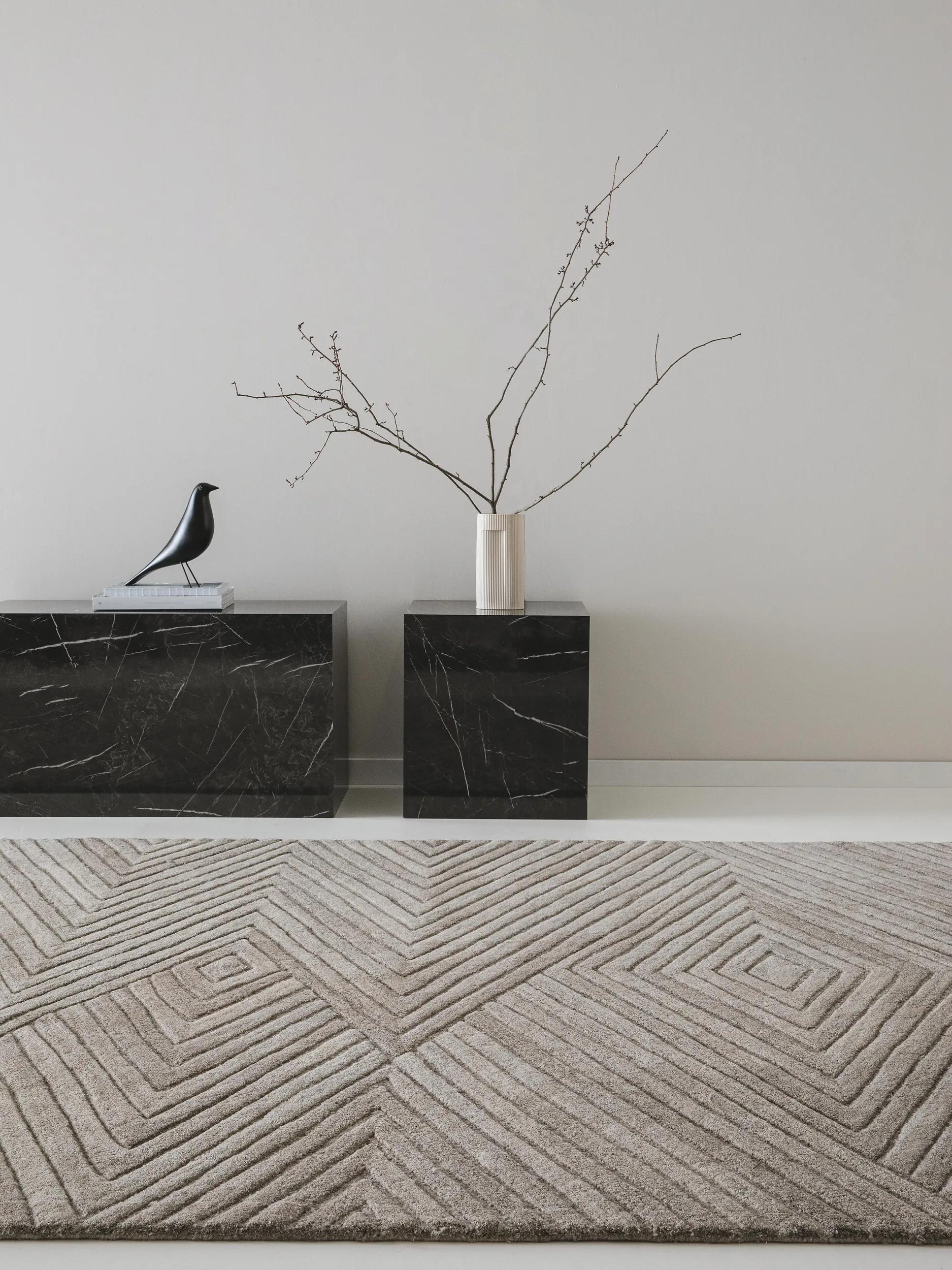 Tapis en laine Yanis beige/marron clair