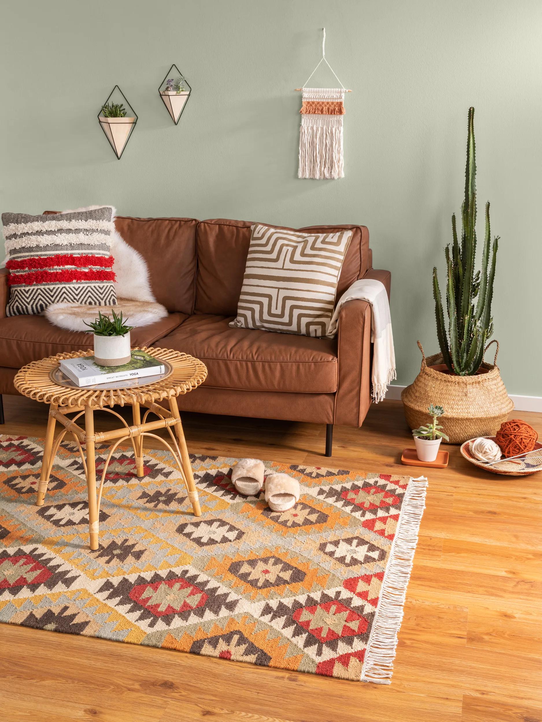 Handgewebter Kilim Zohra Mehrfarbig