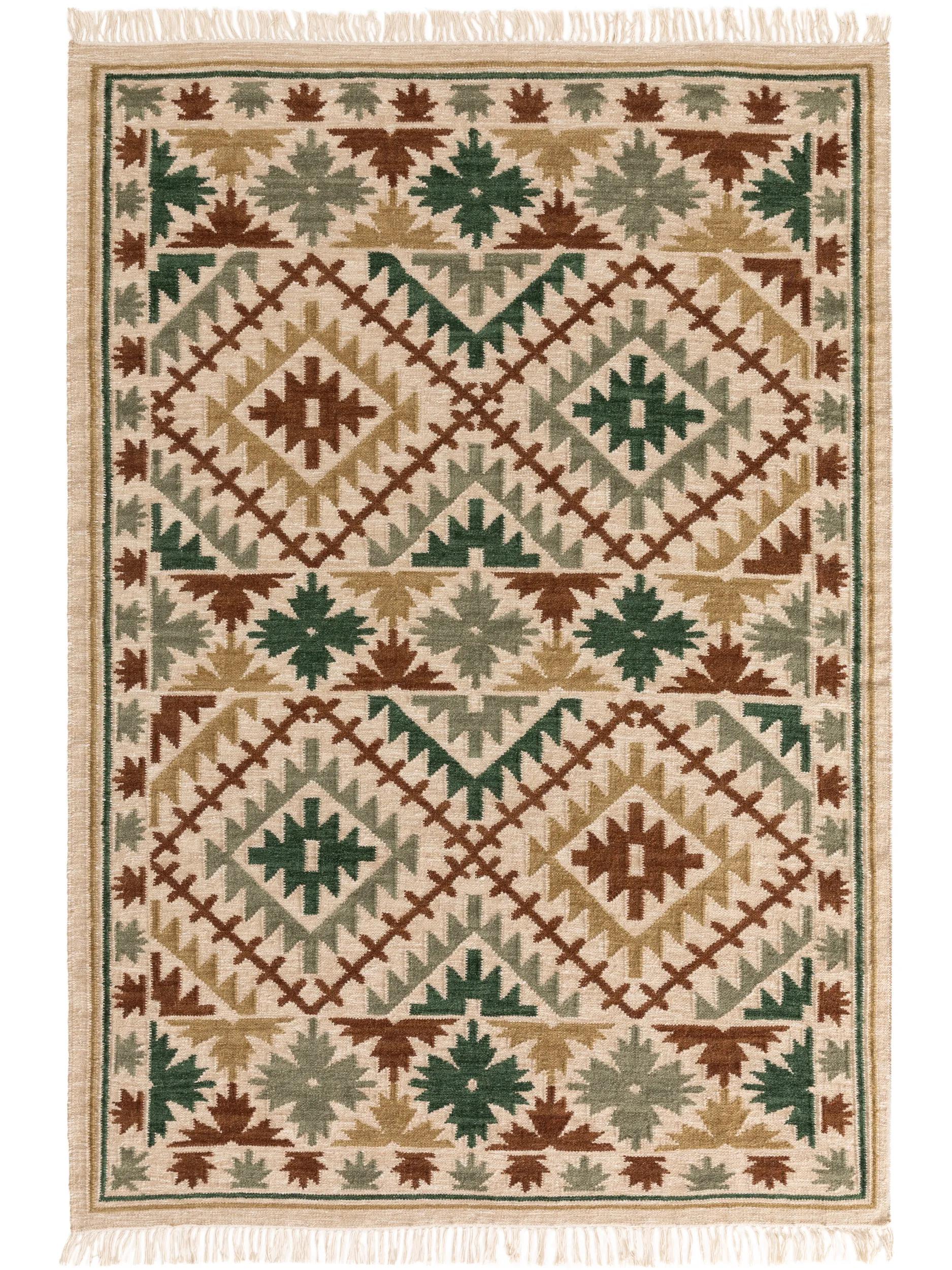 Hand Woven Kilim Zohra Green