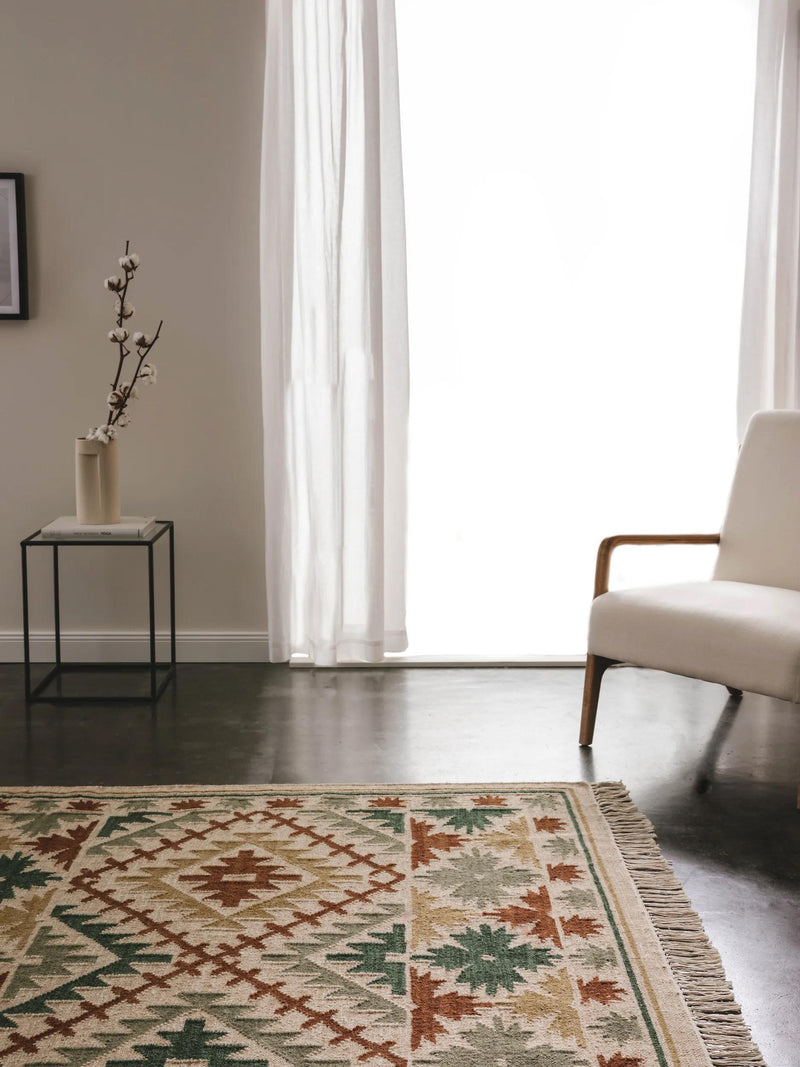Hand Woven Kilim Zohra Green
