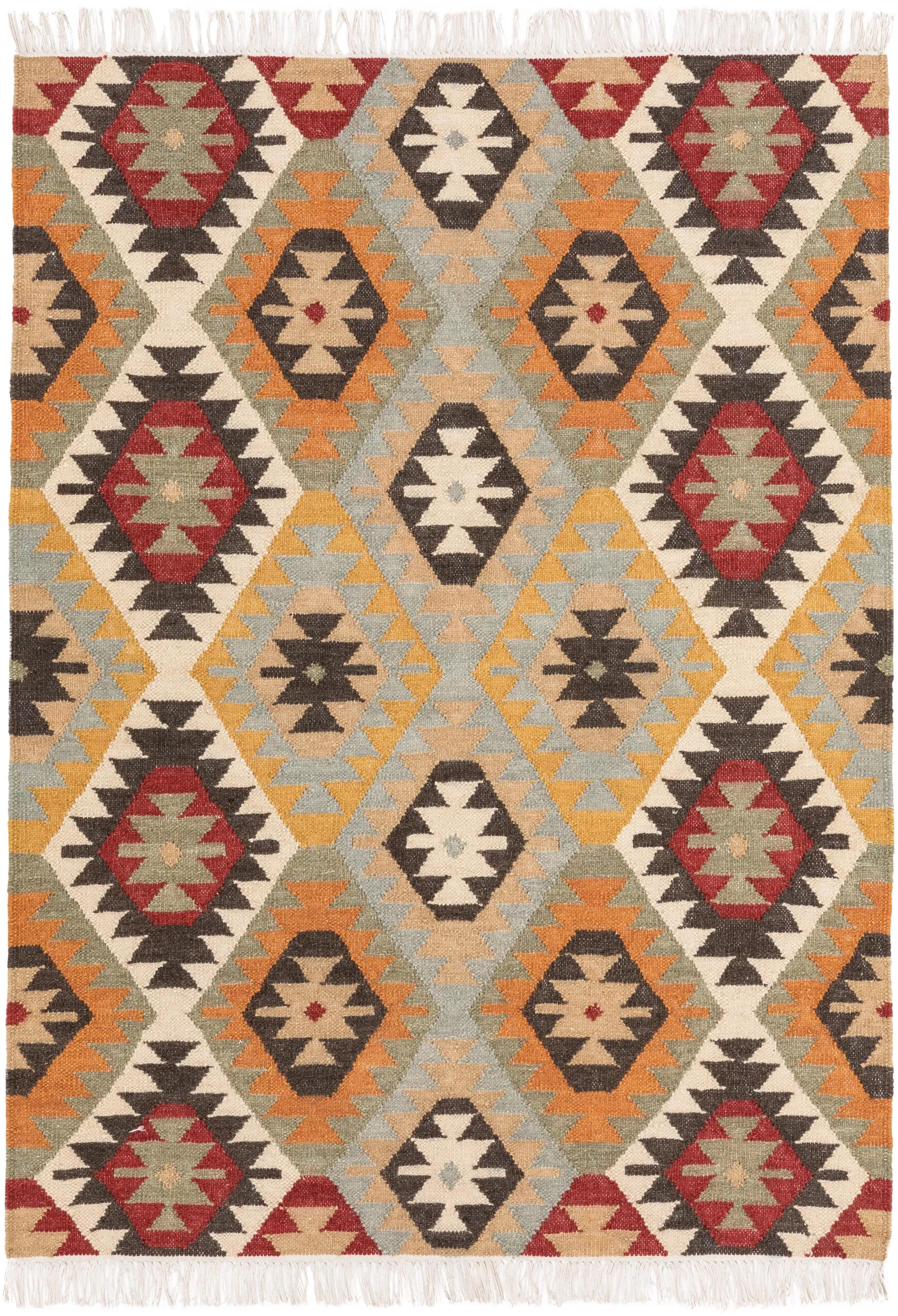 Handgewebter Kilim Zohra Mehrfarbig